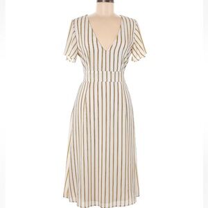 White & Yellow Midi Dress